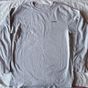 Carhartt Men's Light Gray waffle Knit Long Sleeve Tee